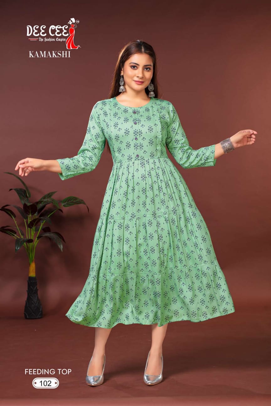 Kamakshi By Deecee Rayon Printed Feeding Kurtis Catalog 